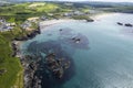 Aerial view of The Warren, a small sheltered beach backed by sand dunes located in Rosscarbery, Ireland