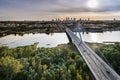 Aerial view of Warsaw city in Poland