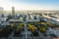 Aerial view of Warsaw city and Swietokrzyski Park - Warsaw, Poland Royalty Free Stock Photo