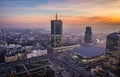 Aerial view in Warsaw downtown, Poland Royalty Free Stock Photo