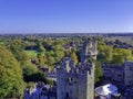 Aerial view of Warwick Castle - Caesar`s Tower in Warwick, Warwickshire, UK