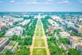 Aerial view of the National Mall with the Capitol Building in Washington DC USA Royalty Free Stock Photo