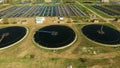 Aerial view of wastewater treatment plant.