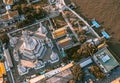 Aerial view of Wat Arun temple in Bangkok Thailand during lockdown covid quarantine Royalty Free Stock Photo