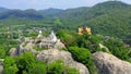 Aerial view of Wat Phra Phutthachai in Saraburi, Thailand