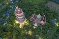 Aerial view of Wat Samphran or Chinese Dragon Temple in Sam Phran District in Nakhon Pathom province near Bangkok Urban City,
