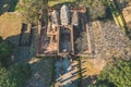 Aerial view of Wat si Sawai temple in Sukhothai historical park, Thailand Royalty Free Stock Photo