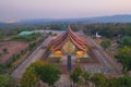 Aerial view of Wat Sirindhorn Wararam or Wat Phu Prao temple in Ubon Ratchathani, Thailand. Buddist temple. Tourist attraction