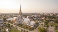 Aerial view of wat sothorn templein chachengsao province eastern