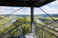 Aerial view from watch-tower over German river Moselle near Punderich Royalty Free Stock Photo