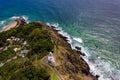 aerial view of Wategoes Beach at Byron Bay with lighthouse. The Photo was taken out of a Gyrocopter, Byron Bay, Queensland, Royalty Free Stock Photo