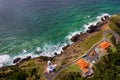 aerial view of Wategoes Beach at Byron Bay with lighthouse. The Photo was taken out of a Gyrocopter, Byron Bay, Queensland, Royalty Free Stock Photo