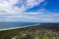 aerial view of Wategoes Beach at Byron Bay. The Photo was taken out of a Gyrocopter, Byron Bay, Queensland, Australia Royalty Free Stock Photo