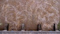 Aerial view of water released from the drainage channel of the concrete dam is a way of overflowing water in the rainy season. Top Royalty Free Stock Photo