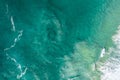 Aerial view of a water whirlpool in an ocean Royalty Free Stock Photo