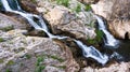 Aerial view of waterfall Mokranjske Stene in village mokranje