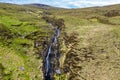 Aerial view of a waterfall in the mountains near Crolly in County Donegal - Ireland
