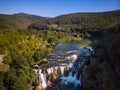 Aerial view of waterfall Strbacki Buk