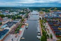 Aerial view of waterfront of Finnish town Porvoo