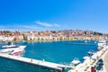 Aerial view of waterfront and marina in town of Mali Losinj on the island of Losinj, Croatia Royalty Free Stock Photo