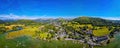 Aerial view of Waterhead and Ambleside in Lake District, a region and national park in Cumbria in northwest England Royalty Free Stock Photo