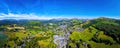 Aerial view of Waterhead and Ambleside in Lake District, a region and national park in Cumbria in northwest England Royalty Free Stock Photo