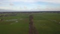 Aerial View of Waterlogged Fields: The Lush Farmlands After Rainfall