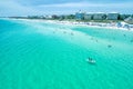 Aerial View of the Waters and Happy People off of Santa Rosa Beach  Florida on a Perfect Day Royalty Free Stock Photo