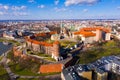 Aerial view of Wawel Hill with Castle complex, Krakow, Poland Royalty Free Stock Photo