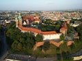 Aerial view of Wawel Royal Castle in Krakow, Poland Royalty Free Stock Photo