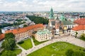 Aerial view of The Wawel Royal Castle, a castle residency located in central Krakow, Poland Royalty Free Stock Photo