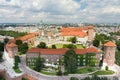 Aerial view of The Wawel Royal Castle, a castle residency located in central Krakow, Poland Royalty Free Stock Photo