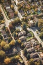 aerial view of a well-planned residential area