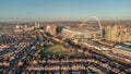 Aerial view of Wembley Stadium and Sherrans Farm Open Space in London, the United Kingdom Royalty Free Stock Photo