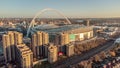 Aerial view of Wembley Stadium at sunrise in London, the United Kingdom Royalty Free Stock Photo