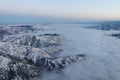 Aerial view of Wenatchee covered in clouds 2 Royalty Free Stock Photo