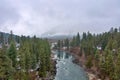 Aerial view of the Wenatchee River in Leavenworth Royalty Free Stock Photo