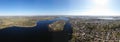 Aerial view of Werder City island in the River Havel with the town`s oldest quarter.