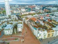 Aerial view of the west harbor area with the Turning Torso skyscraper in Malmo, Sweden Royalty Free Stock Photo