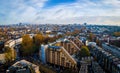 Aerial view of West Kensigton in London in autumn, England