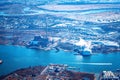 Aerial view of the west shore of Staten Island and Victory Boulevard