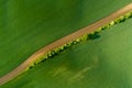 Aerial view of wheat fields in Moravia village Royalty Free Stock Photo