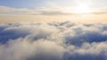 Aerial view White clouds in blue sky. Top view. View from drone. Aerial bird`s eye view. Aerial top view cloudscape. Texture of c Royalty Free Stock Photo