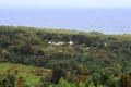 An aerial view of the white coral church and neighborhood of Wailua Village in Kula, Maui, Hawaii Royalty Free Stock Photo