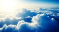 Aerial view of white fluffy clouds with bright sunshine sky Royalty Free Stock Photo