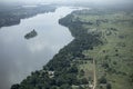 Aerial view of the White Nile River as it flows through Juba, capital of South Sudan Royalty Free Stock Photo