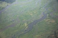 Aerial view of the White Nile River as it flows through South Sudan near Juba Royalty Free Stock Photo