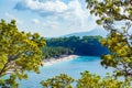 Aerial view of White sand beach in east Bali Royalty Free Stock Photo