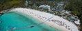 Aerial view of white seabeach of racha island phuket southern of Royalty Free Stock Photo