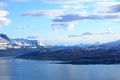 Aerial view of white snow covered landscape around Tromso Norway in summer Royalty Free Stock Photo